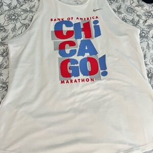 NIKE Chicago Marathon Dri Fit running White Tank Top